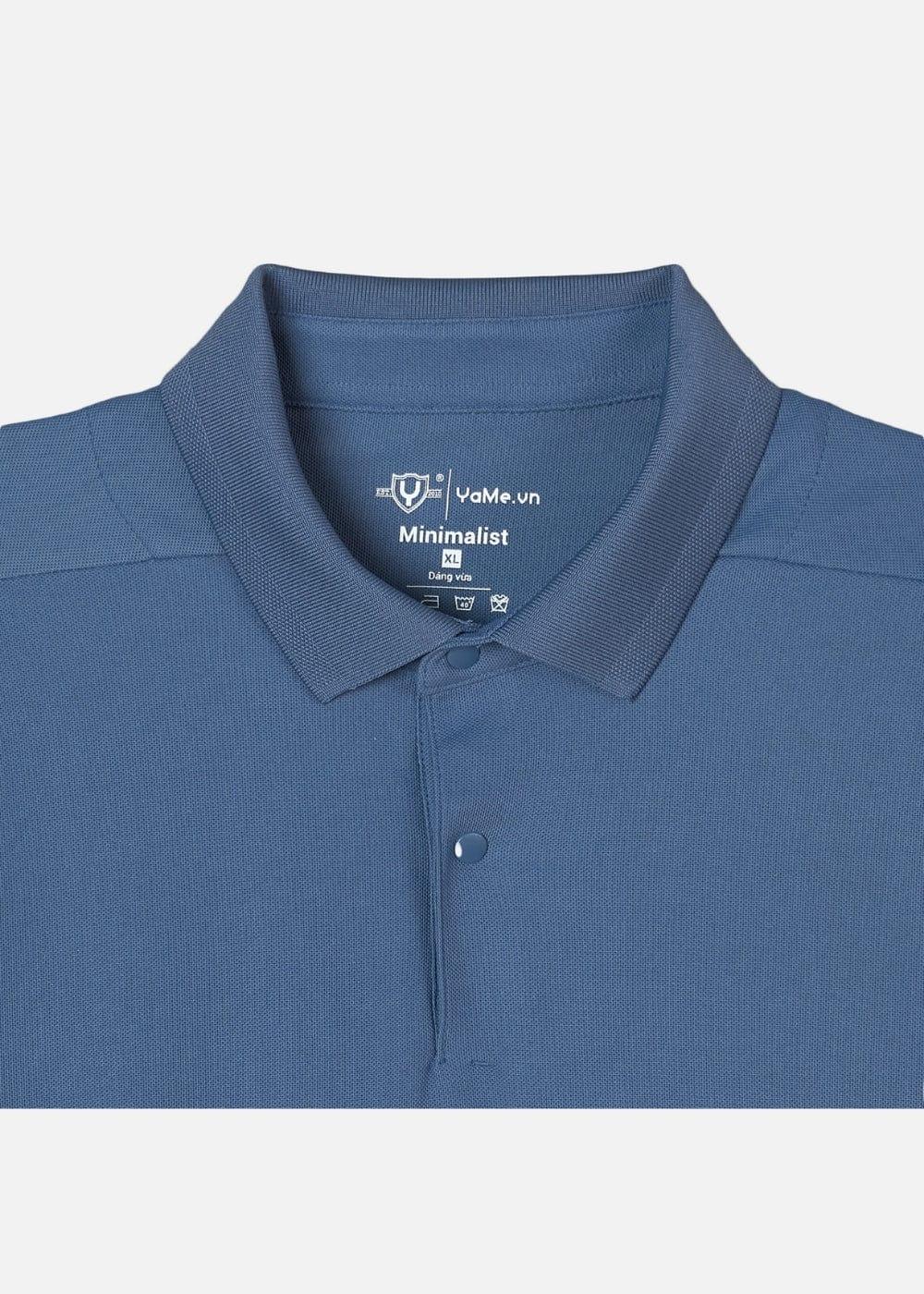 Áo Polo Tay Ngắn Vải Pique Khử Mùi The Minimalist 001 Xanh Dương - YaMe.vn