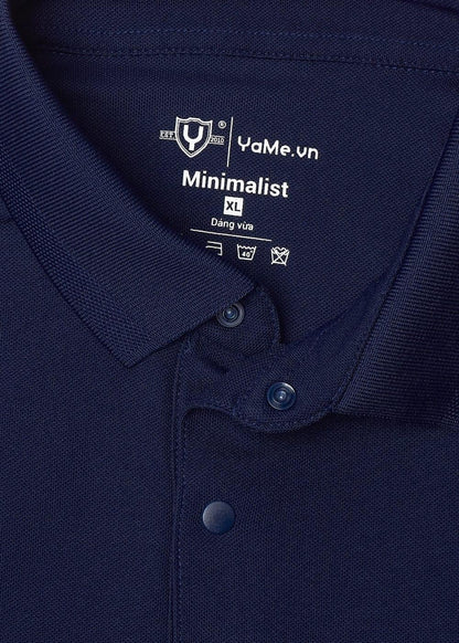Áo Polo Tay Ngắn Vải Pique Khử Mùi The Minimalist 001 Xanh Dương Đậm - YaMe.vn