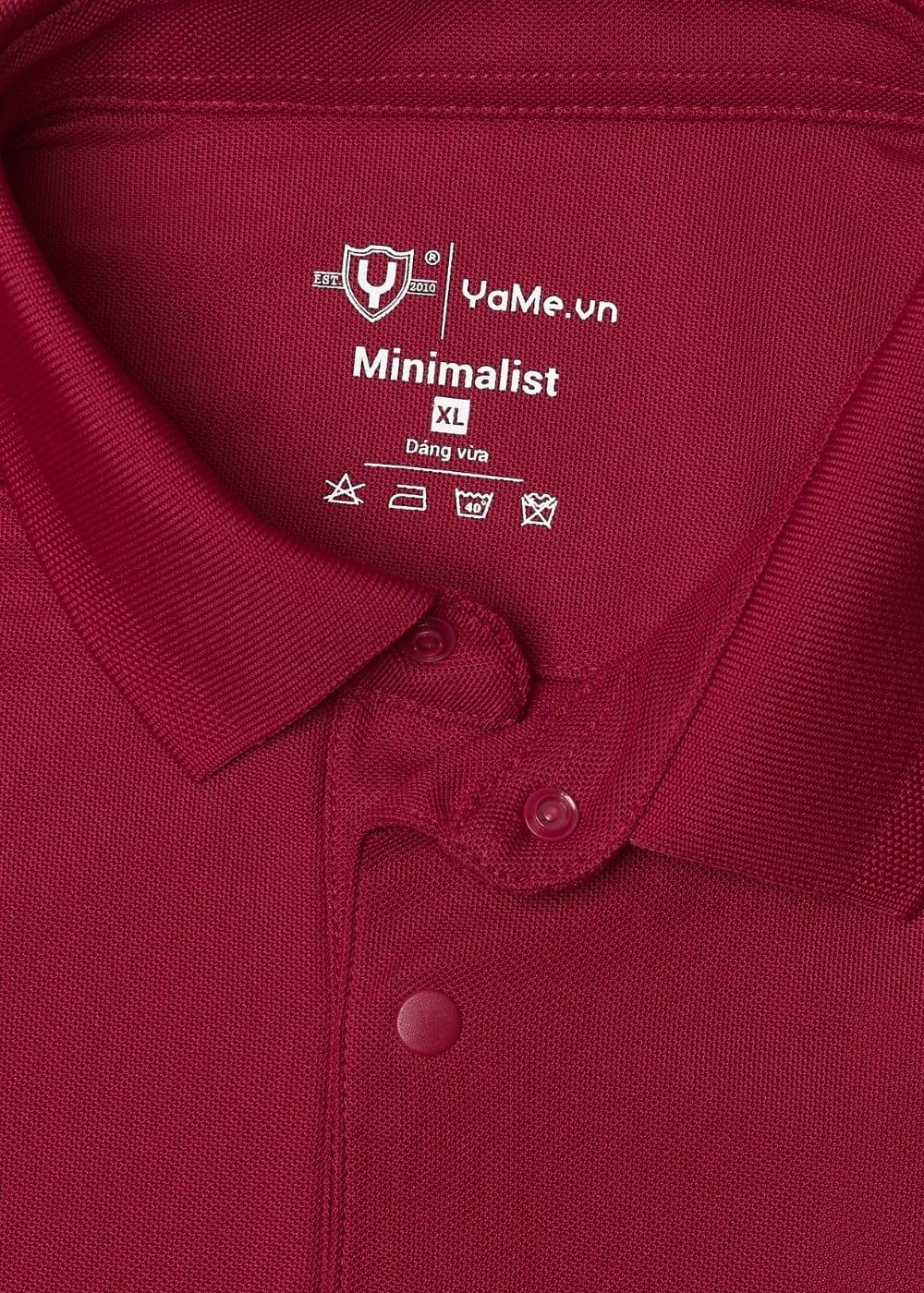 Áo Polo Tay Ngắn Vải Pique Khử Mùi The Minimalist 001 Đỏ Đậm - YaMe.vn