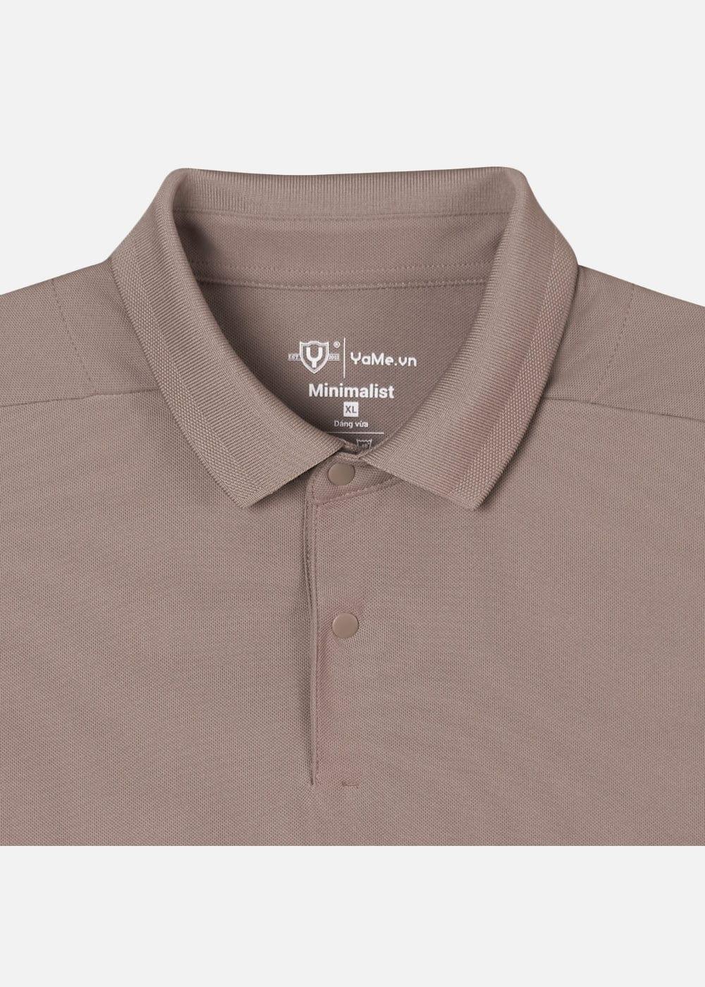 Áo Polo Tay Ngắn Vải Pique Khử Mùi The Minimalist 001 Nâu - YaMe.vn
