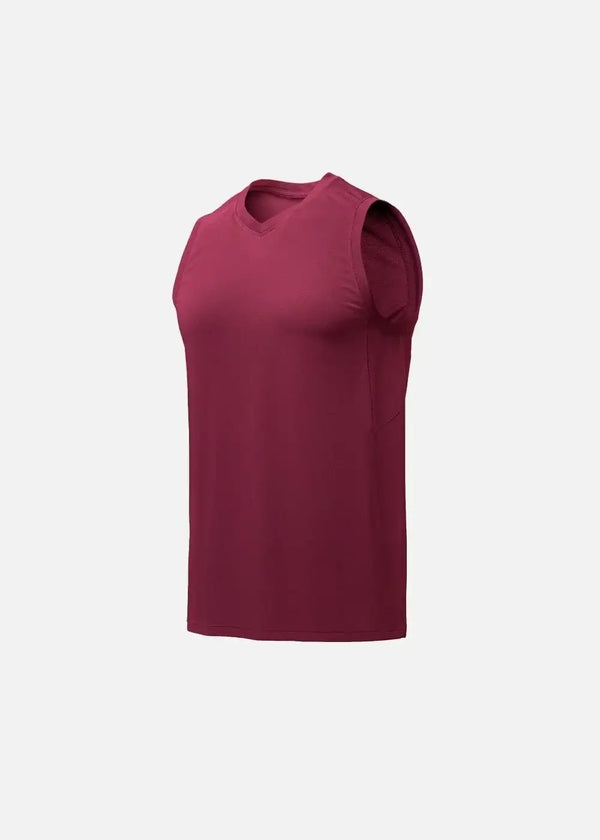 Áo Thun Tank Top AirDry™ Siêu Mỏng Nhẹ The Beginner 004 Màu Đỏ Đậm Dáng Ôm Vừa F2