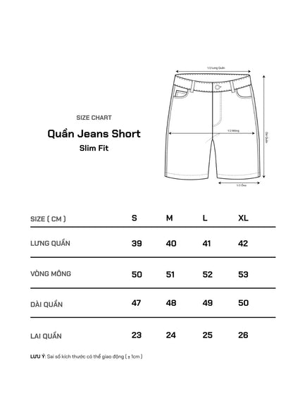 Quần Short Jeans Mềm Mại Co Giãn Tek Black Jean 021 Đen - YaMe.vn