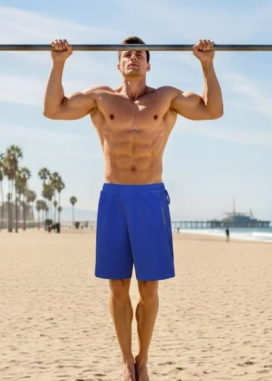 Quần Đùi Thể Thao 9 Inch FlexFit™ Mịn Mát Tản Nhiệt The Trainer 014 Màu Xanh Dương Dáng Vừa Vặn F3