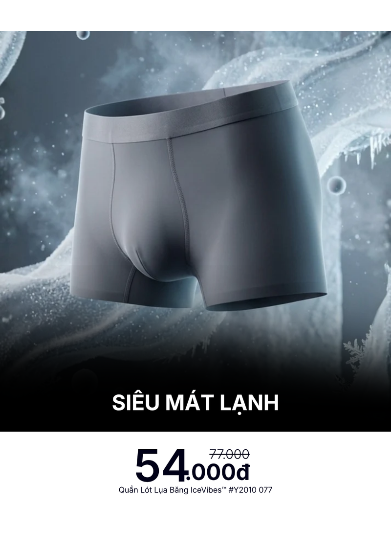Quần Lót Lụa Băng IceVibes™ Siêu Mát Lạnh #Y2010 077 Màu Xám Nhạt