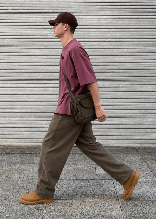 Áo Thun ColorLock™ Cotton Mềm Mát Giữ Màu Có Ngăn Cắm Bút Tiện Lợi The Worker 003 Màu Đỏ Dáng Rộng Rãi F4