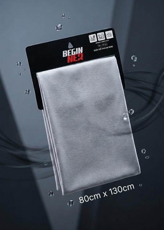 Khăn Thể Thao Microfiber Siêu Mềm Mỏng Nhẹ (80x130) BG 012 Xám
