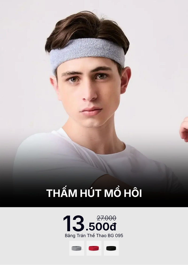 Băng Trán Thể Thao Nhẹ Siêu Khô Thoáng BG 095 Màu Xám