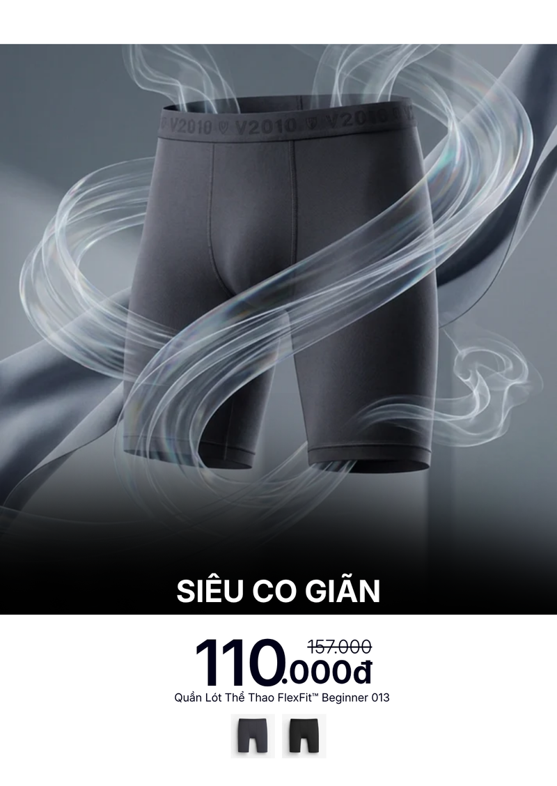 Quần Lót Thể Thao Boxer Brief FlexFit™ Co Giãn Beginner 013 Màu Xám Đậm