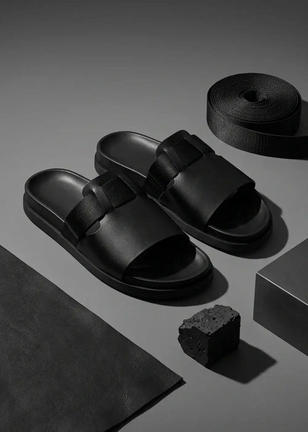 Dép Đế Thấp Slide Slipper #Y2010 043 Đen