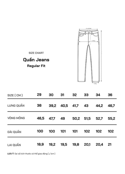 Quần Jeans Regular Fit Mềm Co Giãn Multi Color Jean 001 Trắng