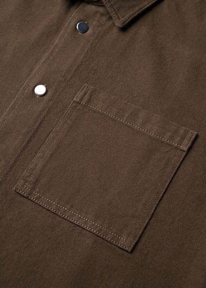 Áo Sơ Mi Tay Ngắn DurableTex™ Bền Bỉ Boxy Shape Multi Color Jean 003 Nâu Đậm