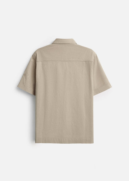 Áo Sơ Mi Tay Ngắn DurableTex™ Bền Bỉ Boxy Shape Multi Color Jean 003 Nâu Nhạt