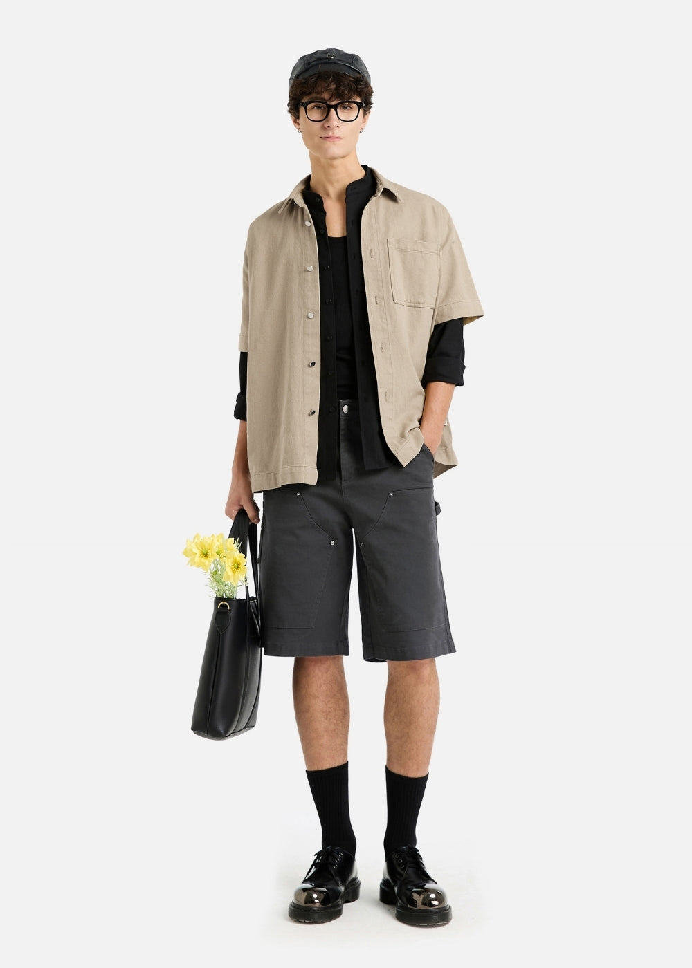 Áo Sơ Mi Tay Ngắn DurableTex™ Bền Bỉ Boxy Shape Multi Color Jean 003 Nâu Nhạt