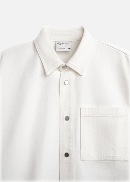 Áo Sơ Mi Tay Ngắn DurableTex™ Bền Bỉ Boxy Shape Multi Color Jean 003 Trắng