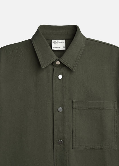 Áo Sơ Mi Tay Ngắn DurableTex™ Bền Bỉ Boxy Shape Multi Color Jean 003 Xanh Lá Đậm