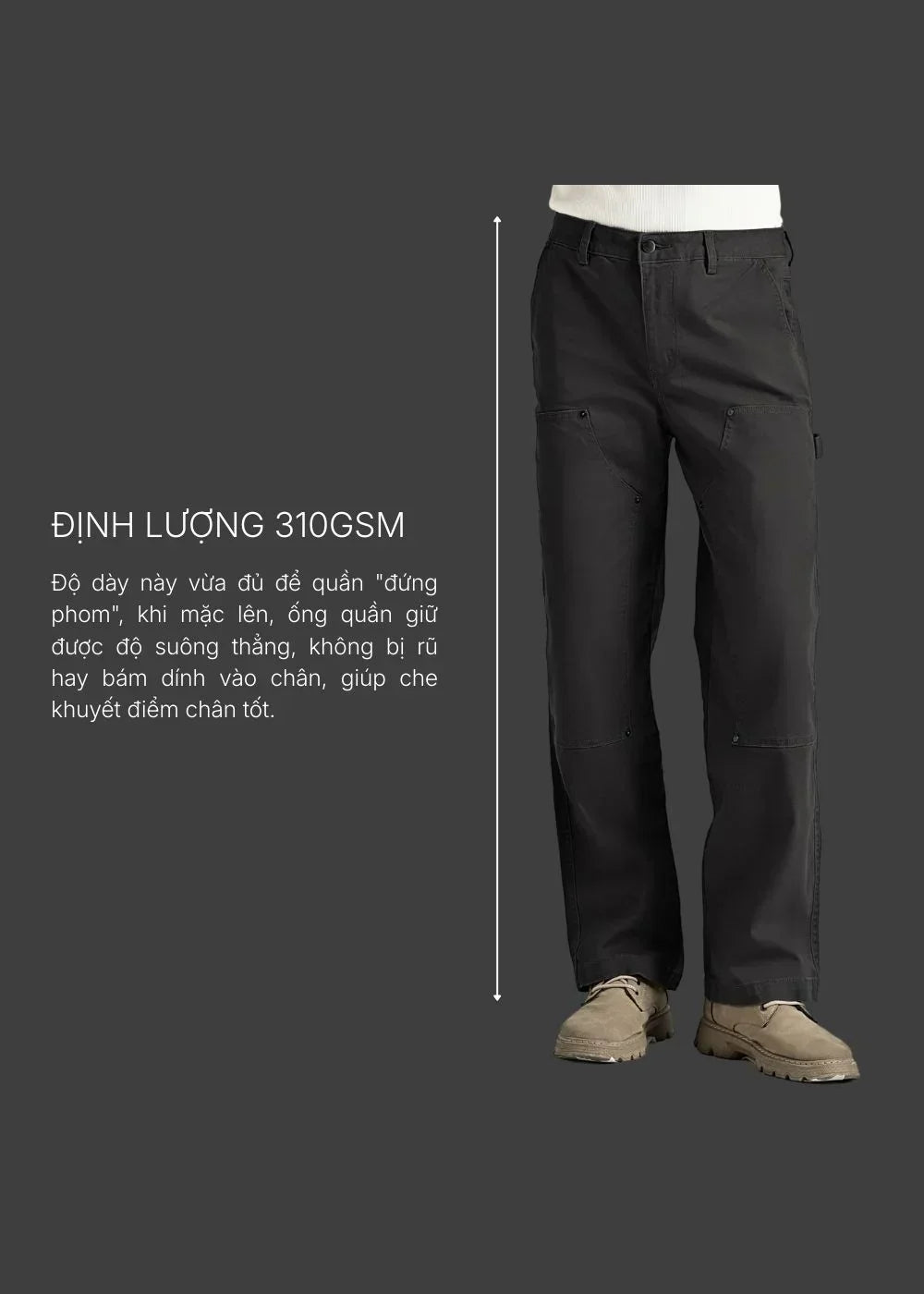 Quần Jean Suông Rộng DurableTex™ Đắp 2 Lớp Chống Rách Gối Siêu Bền Multi Color Jean 012 Màu Đen Dáng Rộng Rãi F4