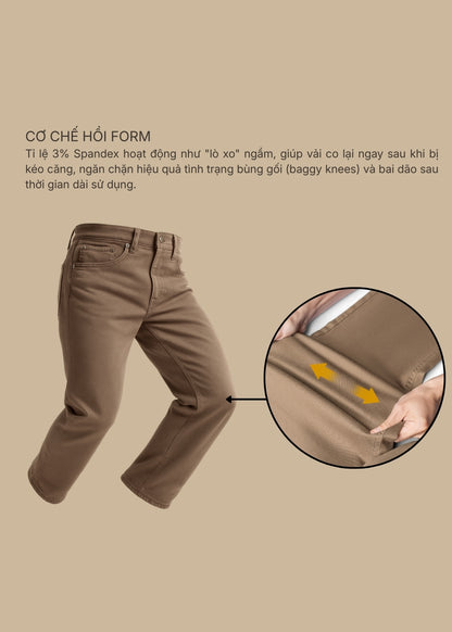 Quần Jeans Regular Fit Mềm Co Giãn Multi Color Jean 001 Trắng