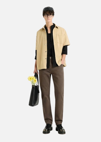 Quần Jeans Regular Fit Mềm Co Giãn Multi Color Jean 001 Nâu