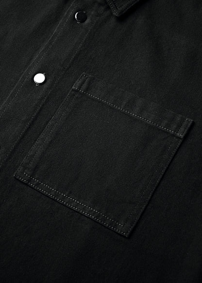 Áo Sơ Mi Tay Ngắn DurableTex™ Tôn Vai Giấu Bụng Dày Dặn Đứng Phom Multi Color Jean 003 Màu Đen 99 Dáng Rộng Rãi F4