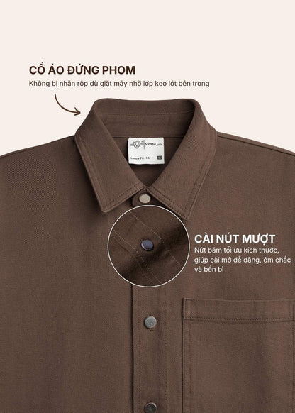 Áo Sơ Mi Tay Ngắn DurableTex™ Tôn Vai Giấu Bụng Dày Dặn Đứng Phom Multi Color Jean 003 Màu Đen 99 Dáng Rộng Rãi F4