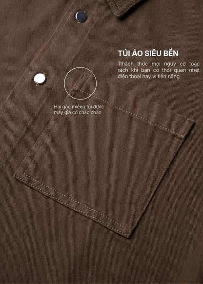 Áo Sơ Mi Tay Ngắn DurableTex™ Tôn Vai Giấu Bụng Dày Dặn Đứng Phom Multi Color Jean 003 Màu Đen 99 Dáng Rộng Rãi F4