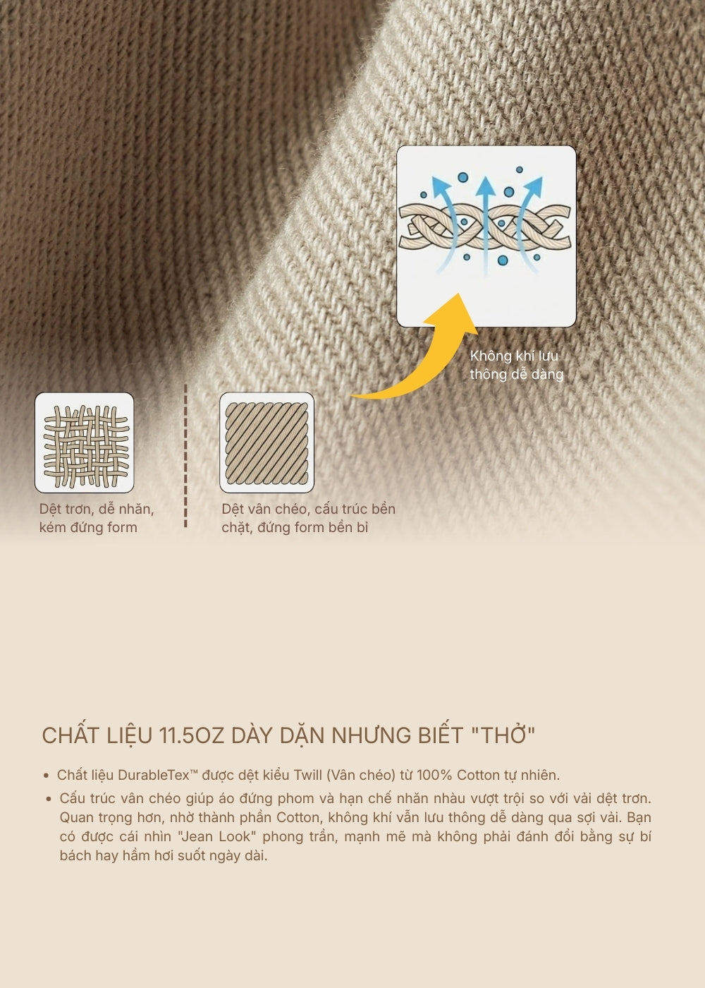 Áo Sơ Mi Tay Ngắn DurableTex™ Bền Bỉ Boxy Shape Multi Color Jean 003 Trắng