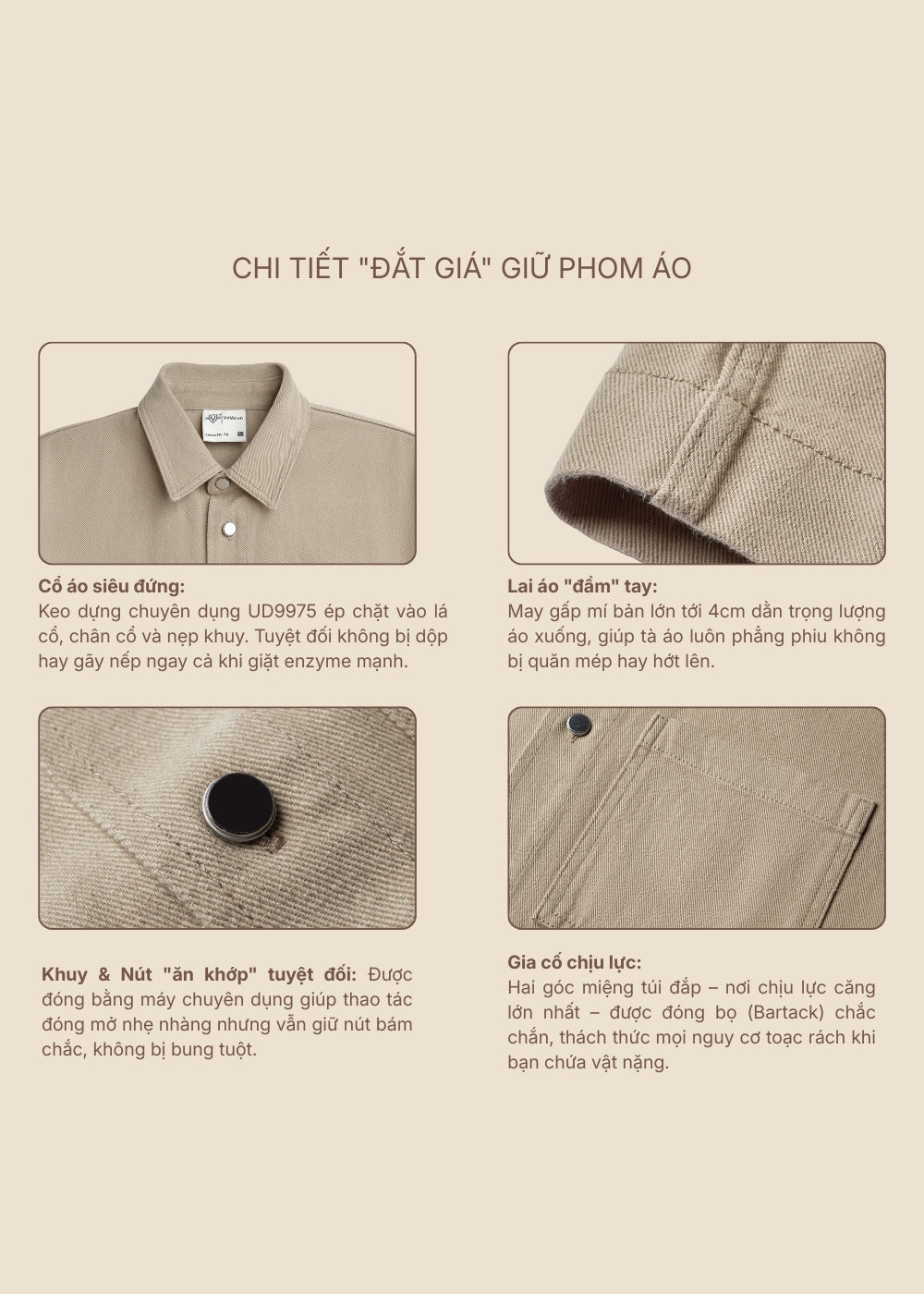 Áo Sơ Mi Tay Ngắn DurableTex™ Bền Bỉ Boxy Shape Multi Color Jean 003 Trắng