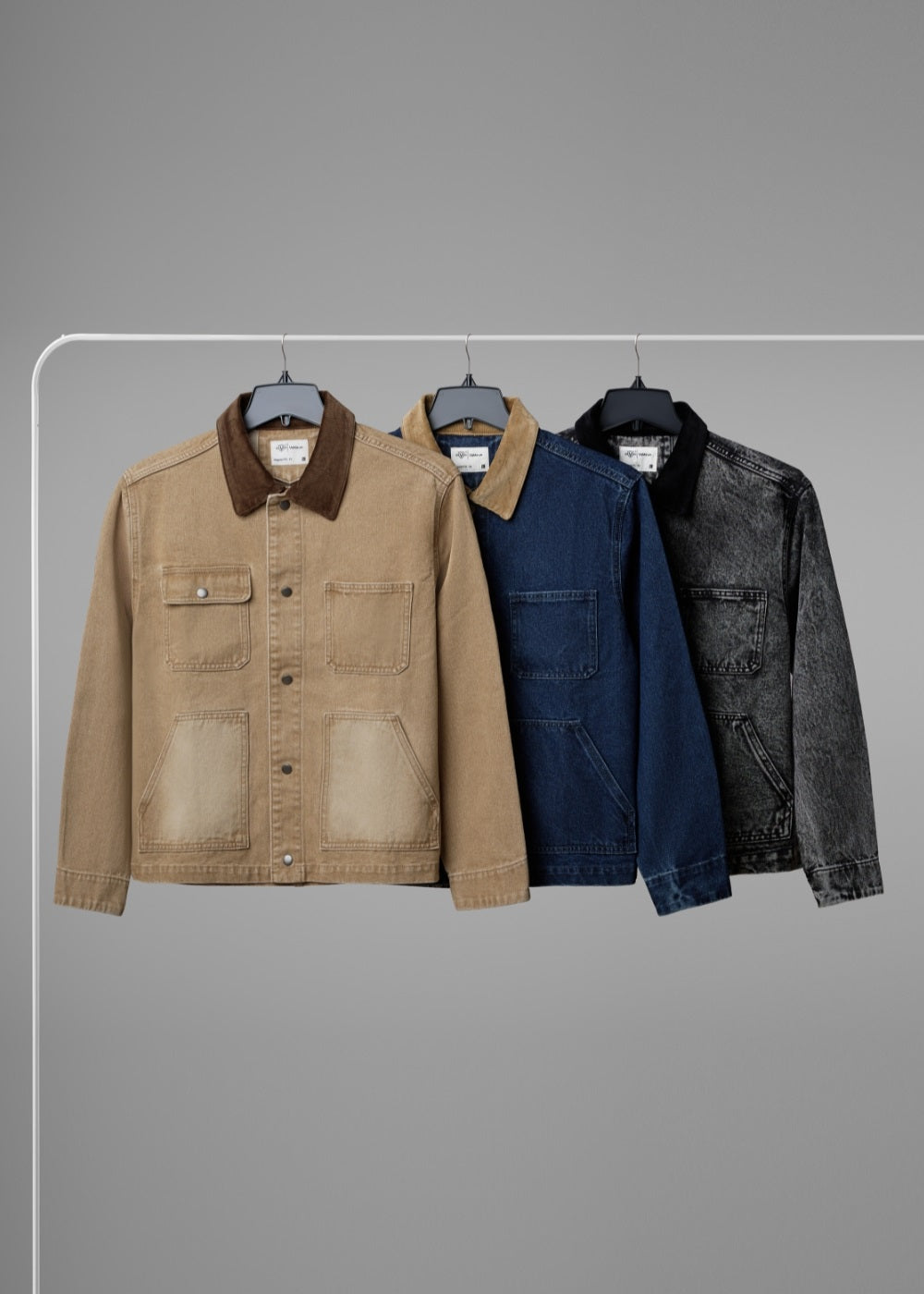 Áo Khoác Jean Xám Kiểu Cổ Điển Vải Dày Dặn Bền Chắc Multi Color Jean 004 Màu Nâu Dáng Vừa Vặn F3