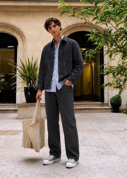 Quần Jean Suông Rộng DurableTex™ Đắp 2 Lớp Chống Rách Gối Siêu Bền Multi Color Jean 012 Màu Đen Dáng Rộng Rãi F4