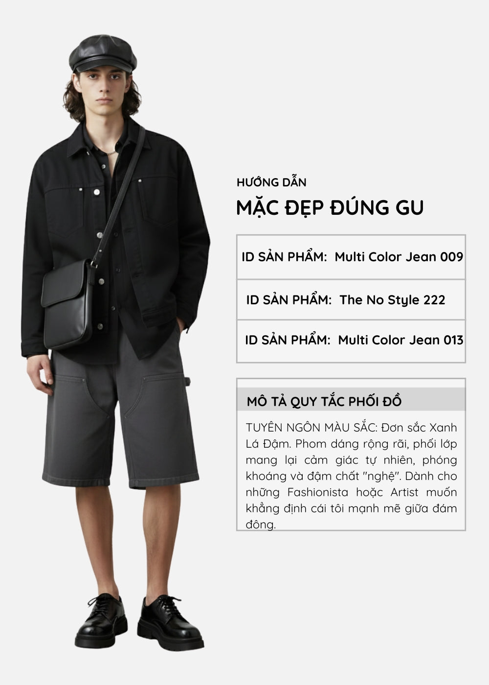 Áo Khoác Jean Nhuộm Hoạt Tính Bền Màu Multi Color Jean 009 Đen