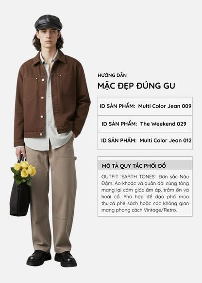 Áo Khoác Jean Nhuộm Hoạt Tính Bền Màu Multi Color Jean 009 Nâu Đậm