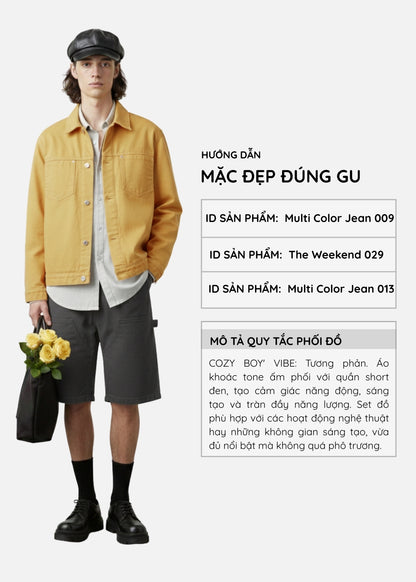 Áo Khoác Jean Nhuộm Hoạt Tính Bền Màu Multi Color Jean 009 Nâu Nhạt