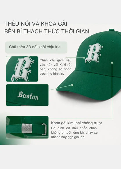 Nón Baseball Cap Kaki Đứng Form NS 140 Màu Xanh Lá Đậm