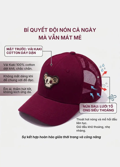 Nón Trucker Cap Kaki Đứng Form NS 152 Màu Nâu Đậm
