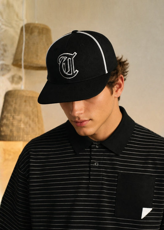 Nón Fitted Cap Kaki Vành Nón Phẳng Bít Đuôi Cá Tính NS 156 Đen