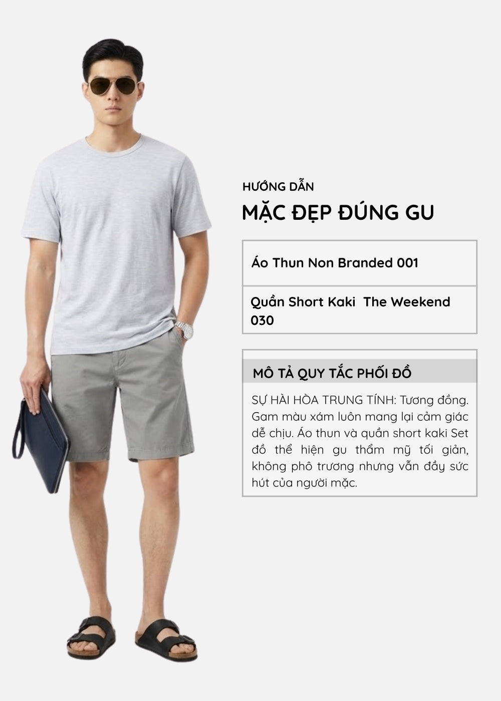 Áo Thun Dệt Tổ Ong EasyCare™ Vải Đứng Dáng Ít Nhăn Non Branded 001 Màu Xám Nhạt Dáng Ôm Vừa F2