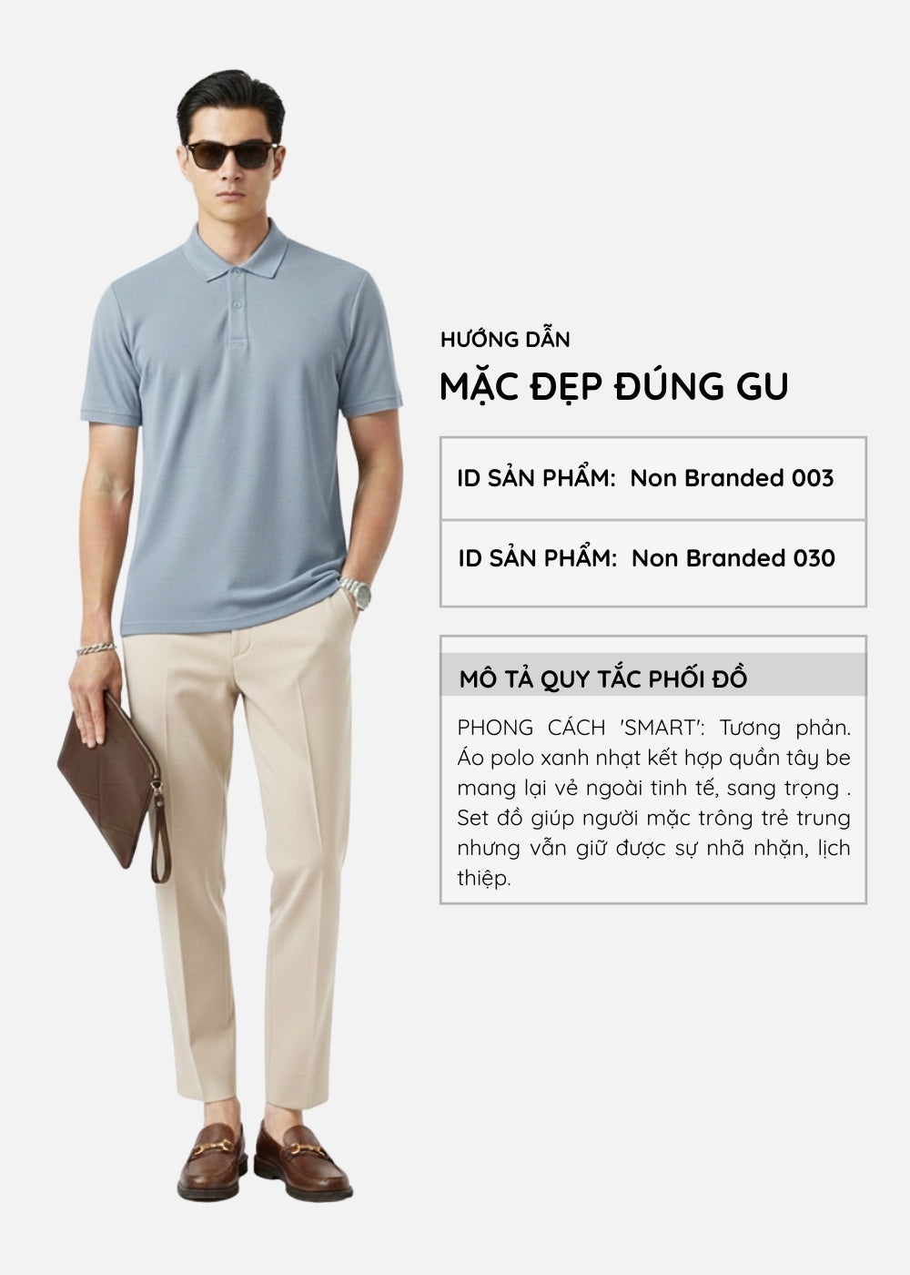 Áo Polo Pique Thoáng Mát Non Branded 003 Xanh Dương Nhạt