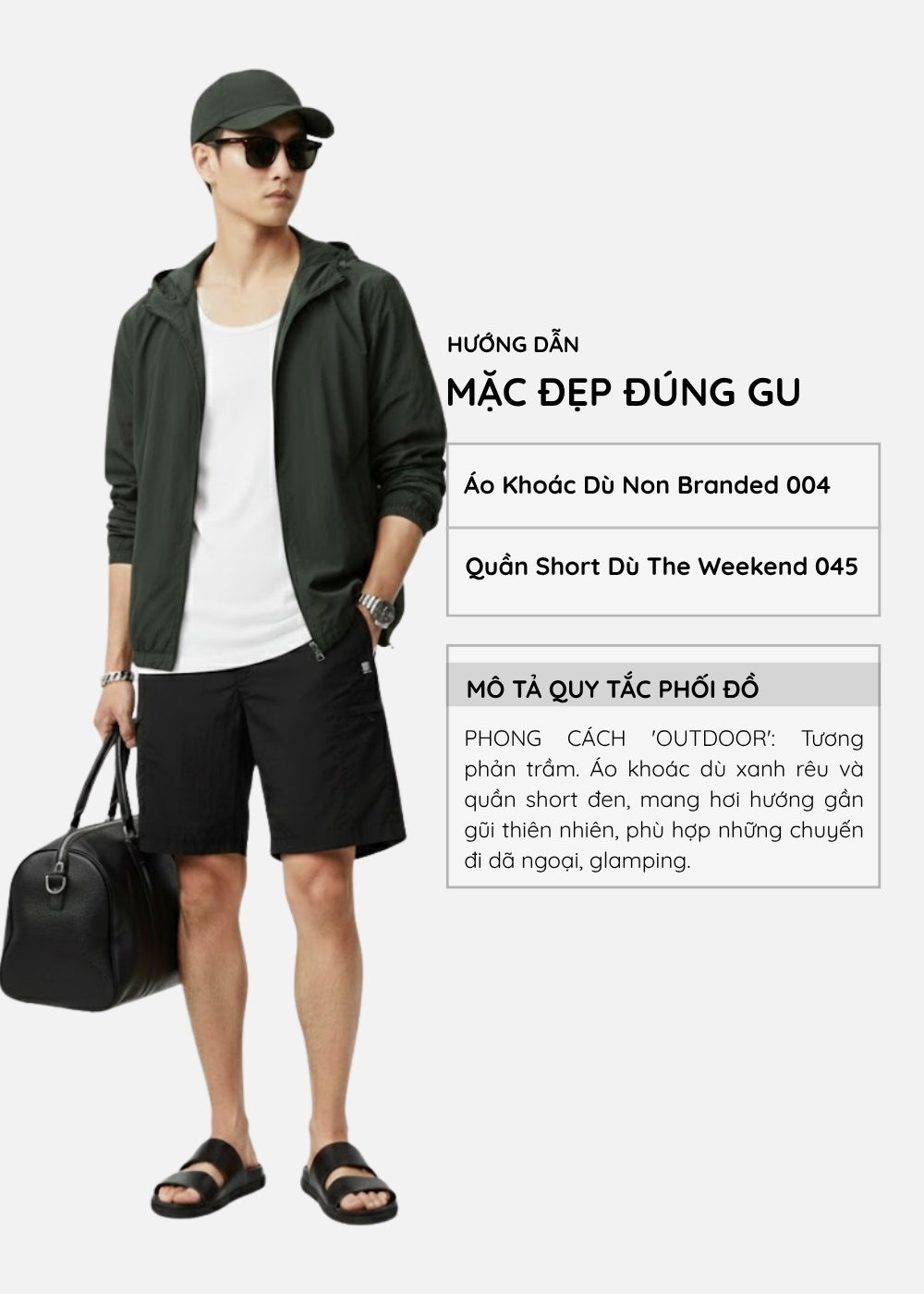 Áo Khoác Parka RainShield™ Mỏng Nhẹ Trượt Nước, Mũ Điều Chỉnh Non Branded 004 Màu Xanh Lá Đậm Dáng Rộng Rãi F4