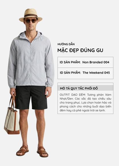 Áo Khoác Gió Trượt Nước Mỏng Nhẹ Nhiều Màu Non Branded 004 Xám Nhạt