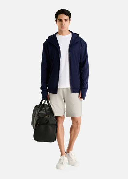 Áo Khoác Parka AirDry™ Vải Nhẹ Tản Nhiệt Tay Xỏ Ngón Non Branded 013 Màu Xanh Dương Đậm Dáng Vừa Vặn F3