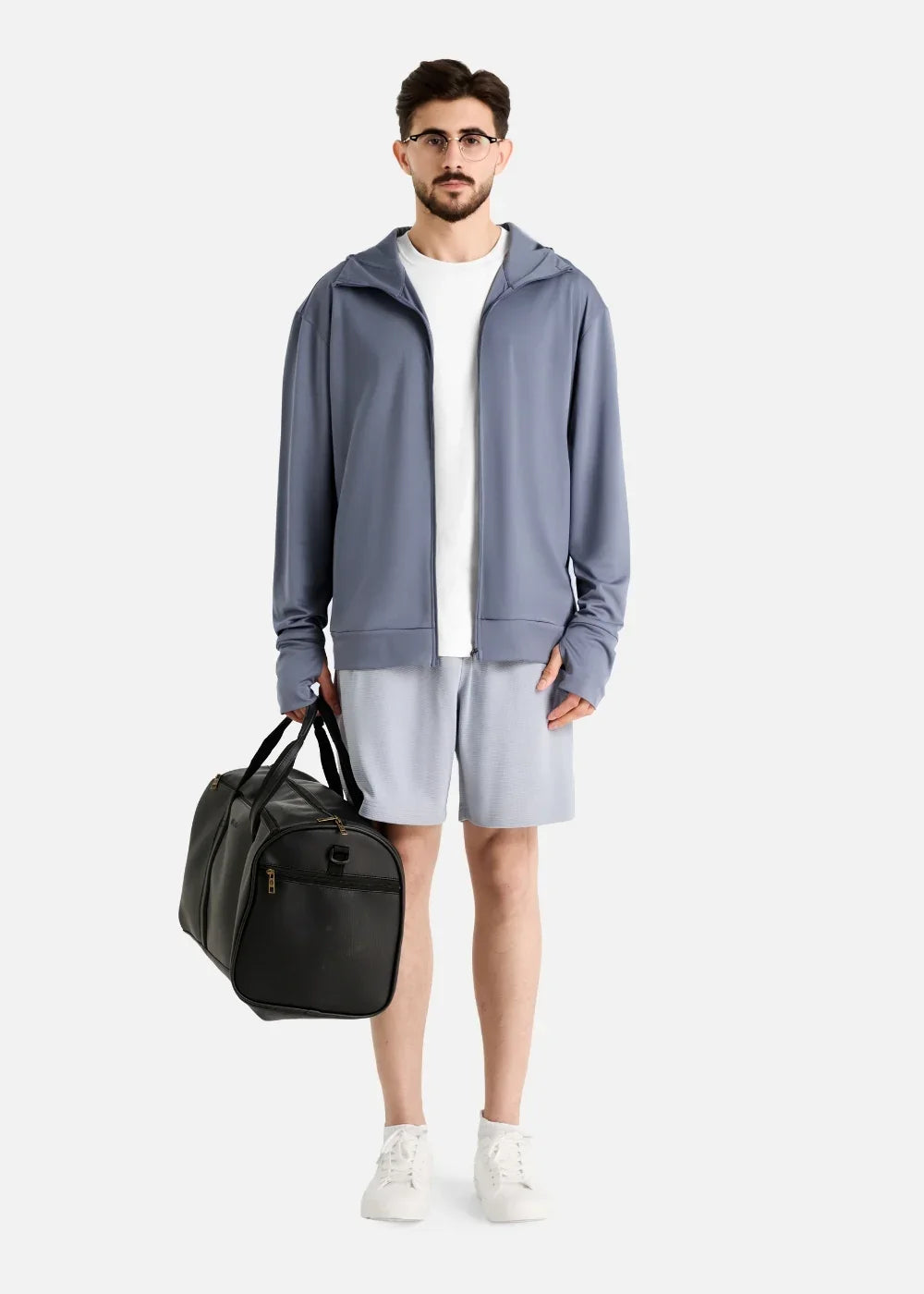 Áo Khoác Parka AirDry™ Vải Nhẹ Tản Nhiệt Tay Xỏ Ngón Non Branded 013 Màu Xám Dáng Vừa Vặn F3