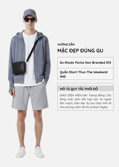 Áo Khoác Parka AirDry™ Vải Nhẹ Tản Nhiệt Tay Xỏ Ngón Non Branded 013 Màu Xám Dáng Vừa Vặn F3