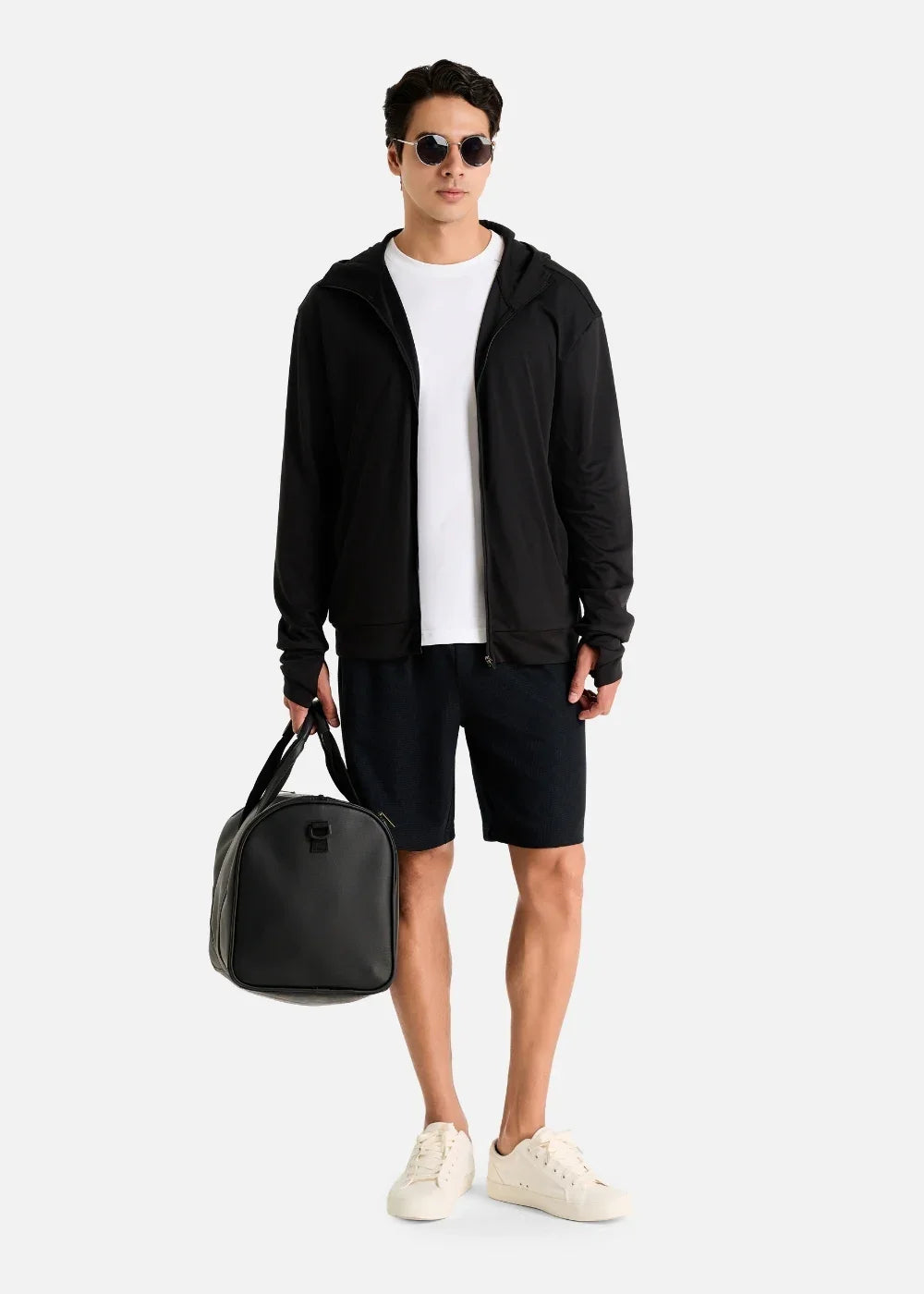Áo Khoác Parka AirDry™ Vải Nhẹ Tản Nhiệt Tay Xỏ Ngón Non Branded 013 Màu Đen Dáng Vừa Vặn F3