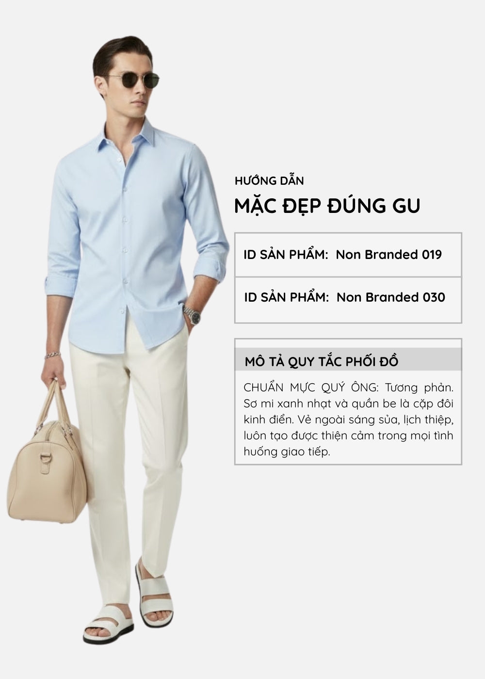 Áo Sơ Mi Tay Dài Modal Ít Nhăn Non Branded 019 Xanh Dương Nhạt