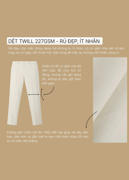 Quần Tây Casual Co Giãn Ít Nhăn Non Branded 030 Xám Đậm