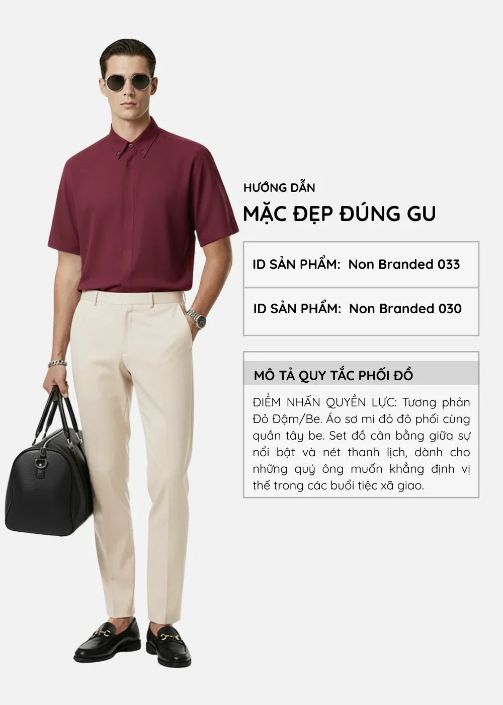 Áo Sơ Mi Tay Ngắn AirDry™ Thoáng Khí Modal Non Branded 033 Đỏ Đậm