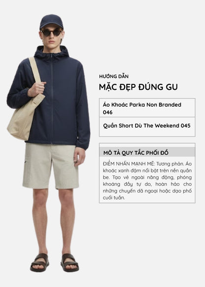 Áo Khoác Parka RainShield™ Trượt Nước Siêu Nhẹ Gấp Gọn 2 Kiểu Non Branded 046 Màu Xanh Dương Đậm Dáng Rộng Rãi F4