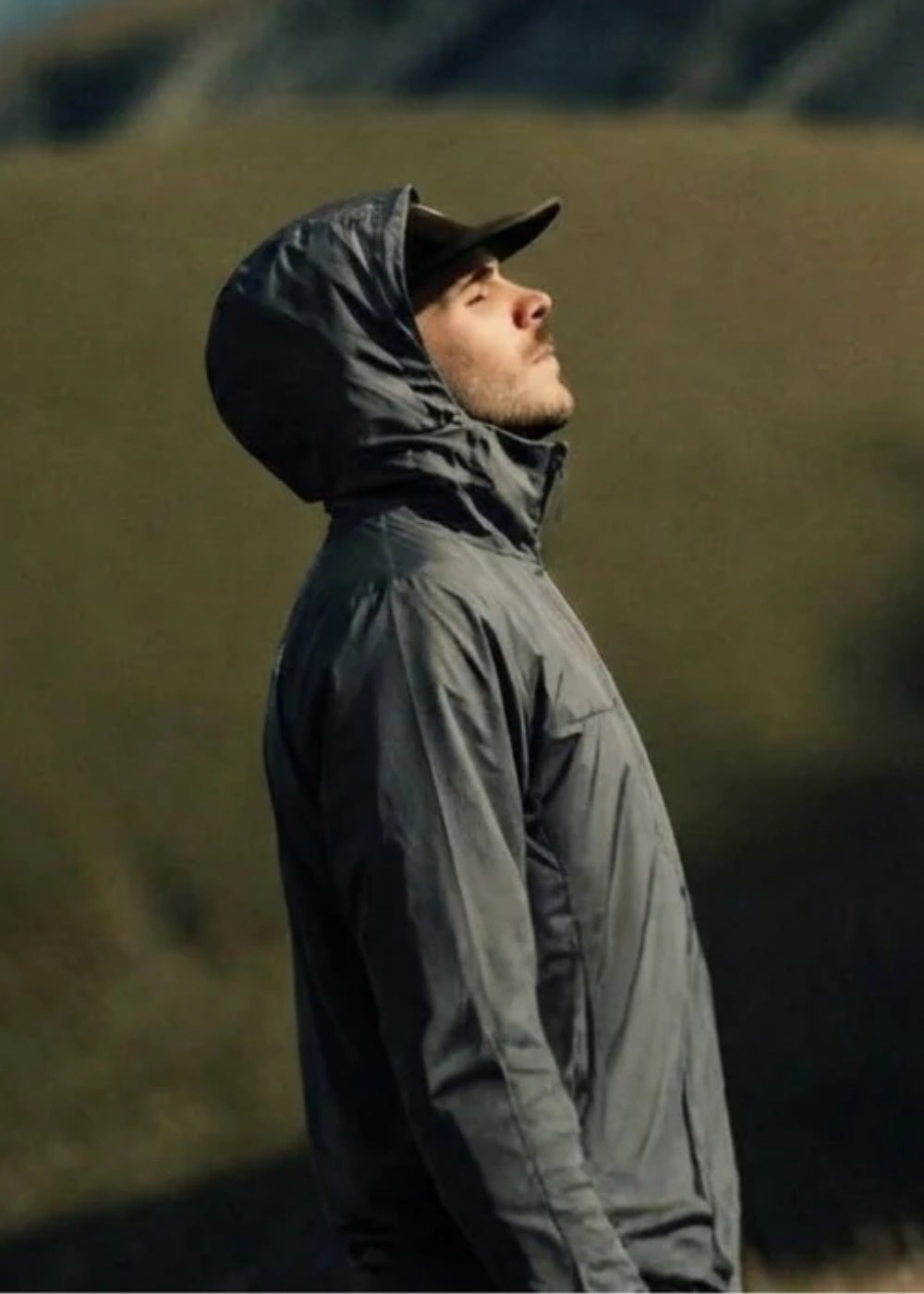 Áo Khoác Parka RainShield™ Trượt Nước Siêu Nhẹ Gấp Gọn 2 Kiểu Non Branded 046 Màu Xám Đậm Dáng Rộng Rãi F4