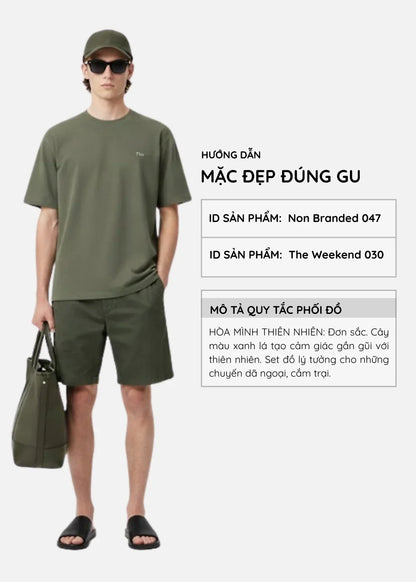 Áo Thun FlexFit™ Cotton Boxy Hack Dáng Tăng Chiều Cao Non Branded 047 Xanh Lá Đậm