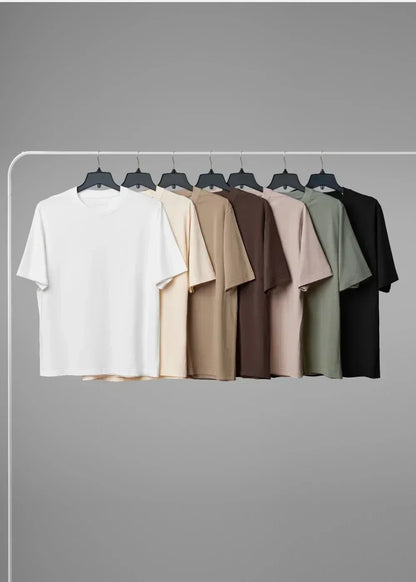 Áo Thun FlexFit™ Cotton Boxy Hack Dáng Tăng Chiều Cao Non Branded 047 Xanh Lá Đậm